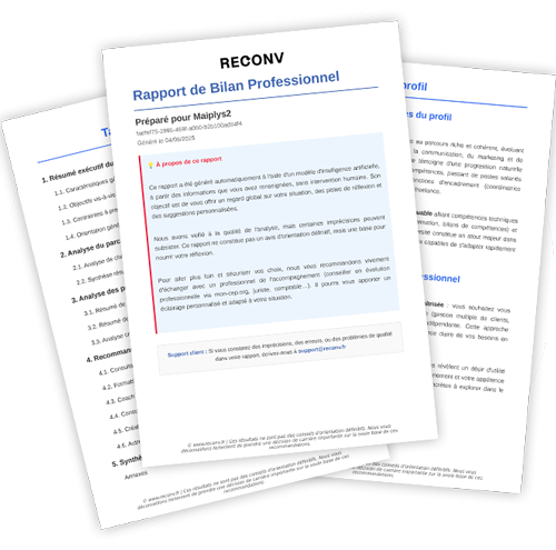 Exemple de rapport PDF RECONV